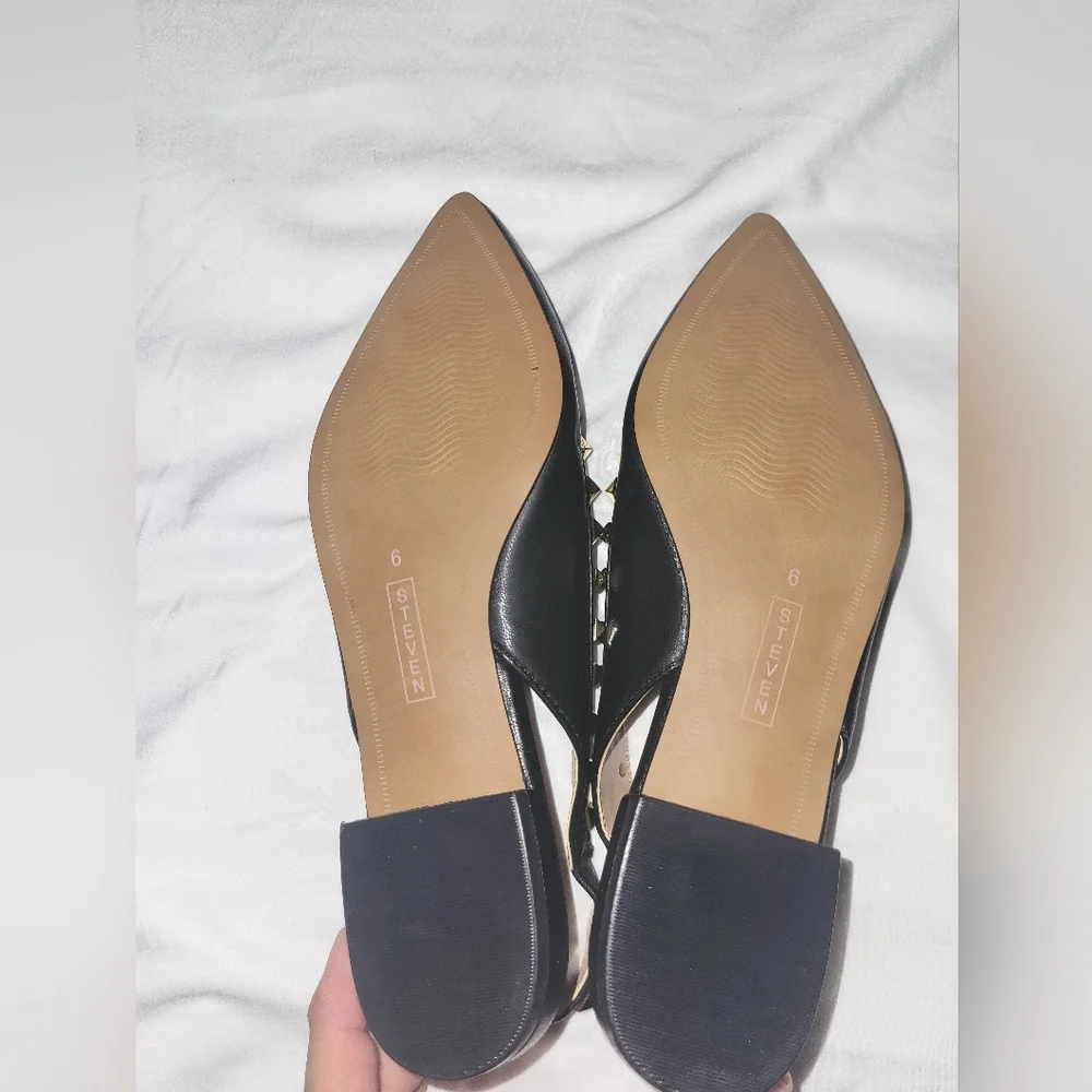 Steven New York Black Studded Slingback Flats* - Picture 2 of 2